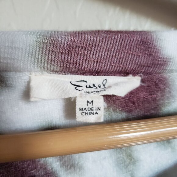 Easel Oversized Tie Dye Drop Shoulder Sweater Raw Edge Multicolor Womens Medium - Picture 2 of 9